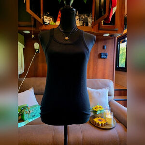 Victoria's Secret Black Ribbed Sleeveless Top Women's